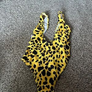 Cheetah print one piece swimsuit